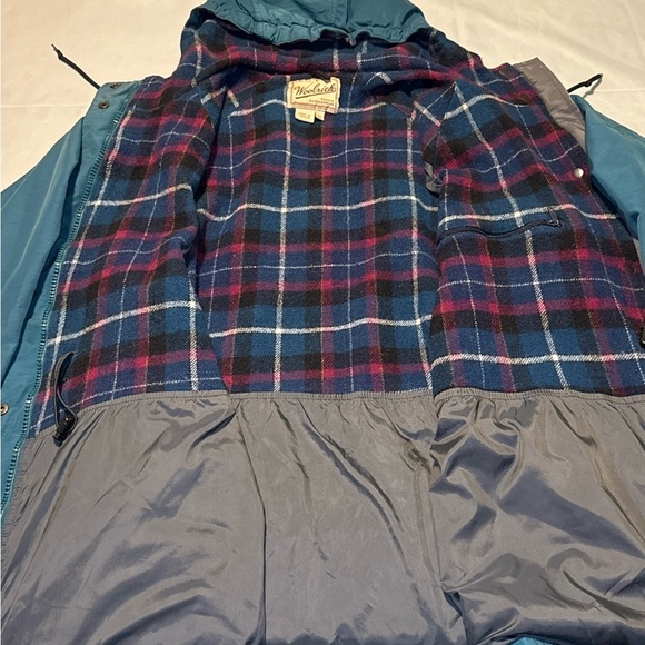 Woolrich L Vintage Y2K Wool Blend Lined Parka Barn Chore Coat Hood Grunge 90s - Picture 9 of 11